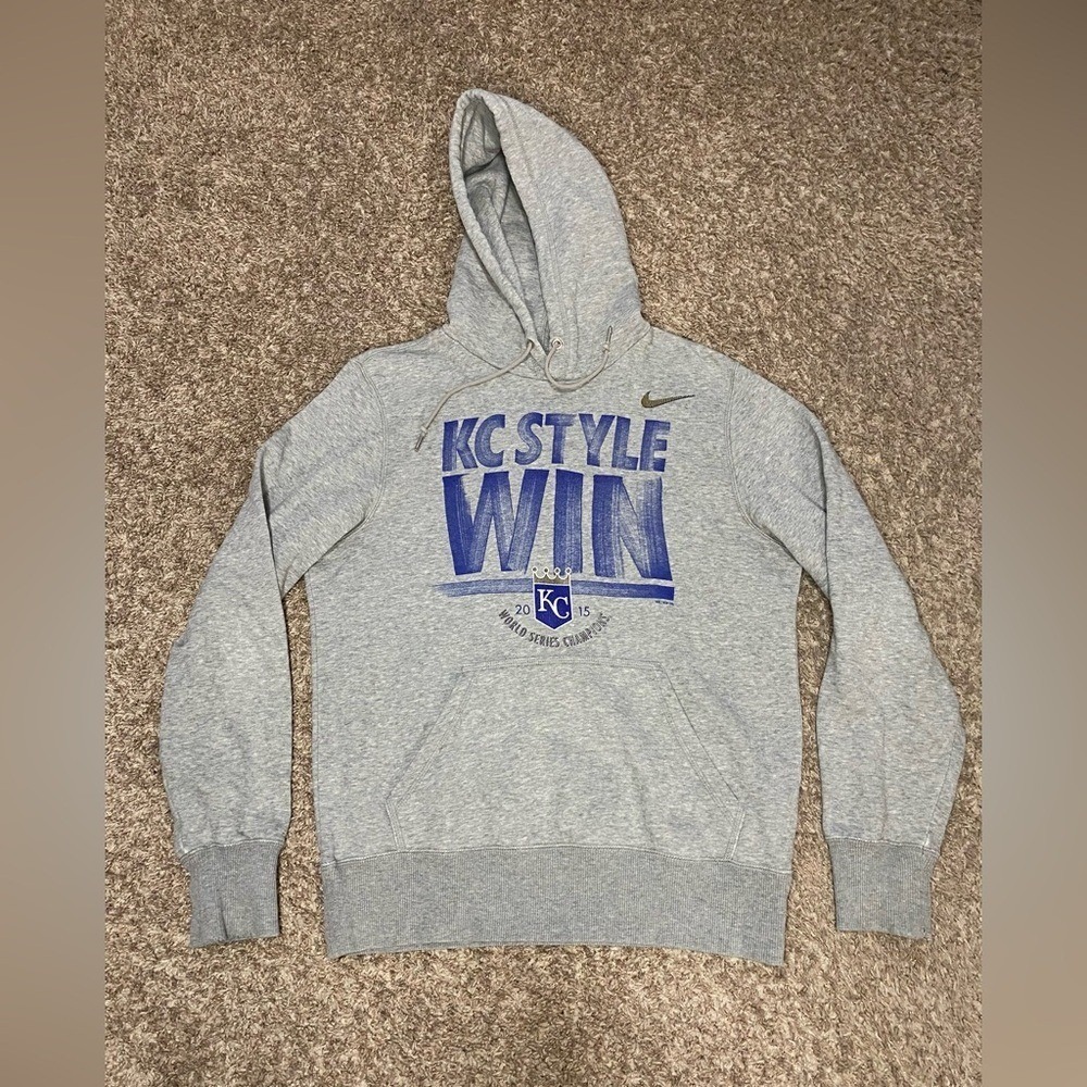 Nike Kansas City Royals Hoodie Gray World Series Champions 2015 Men's Size SMALL